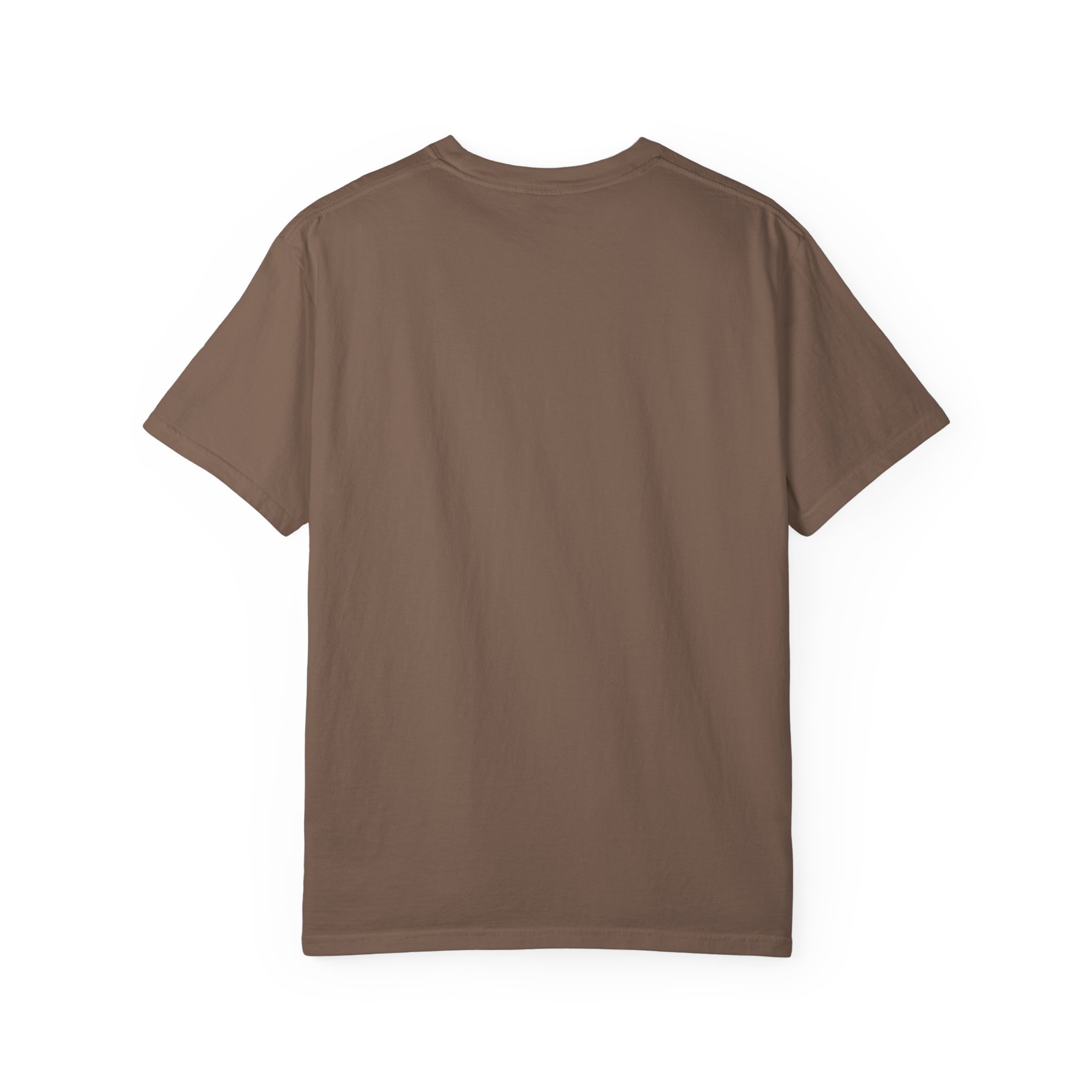 Plain back of the brown Goal Digger T-shirt.