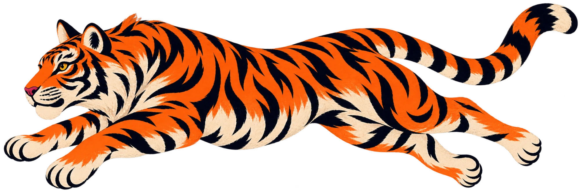 Tiger leaping