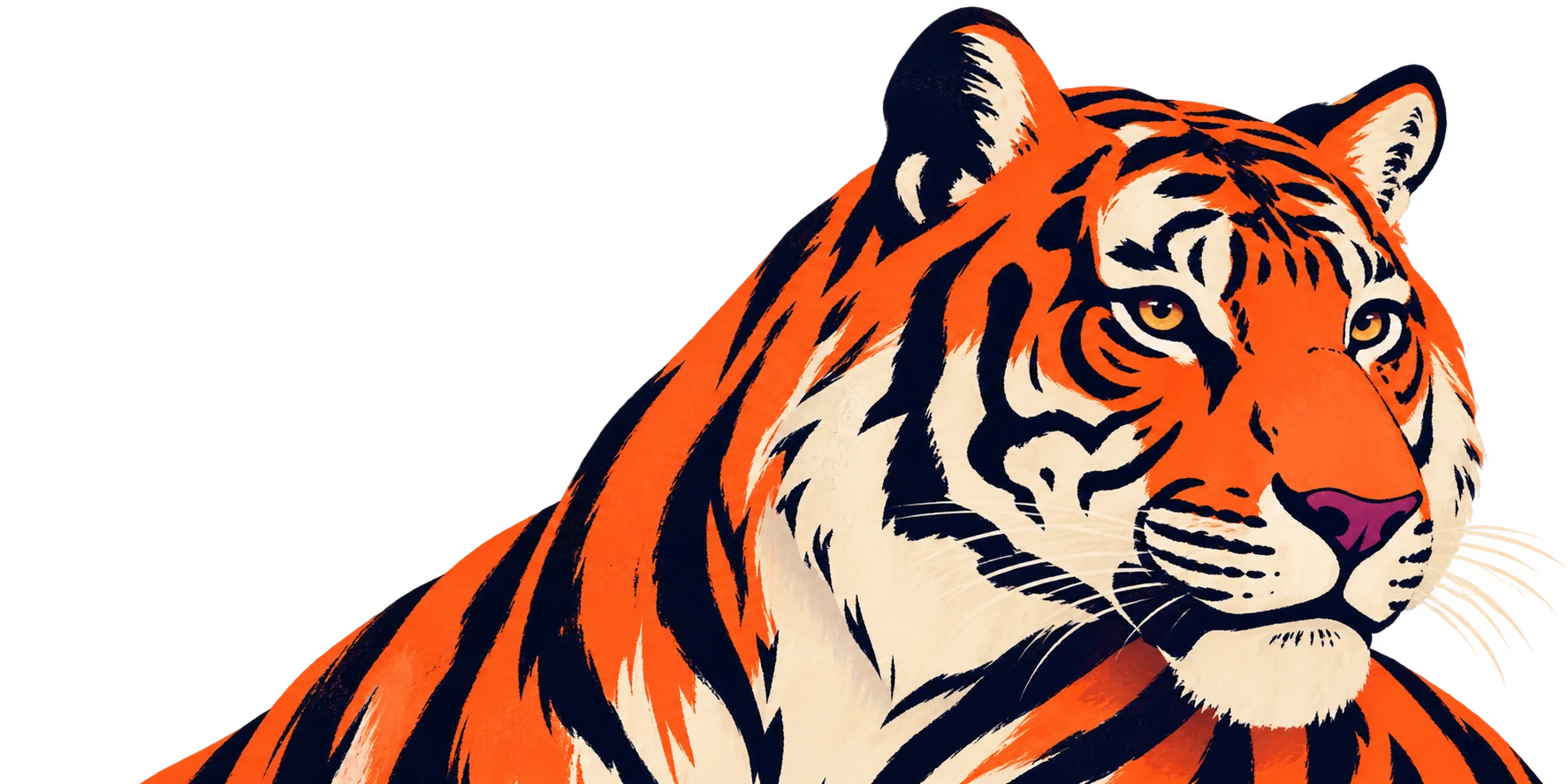 Illustrated tiger